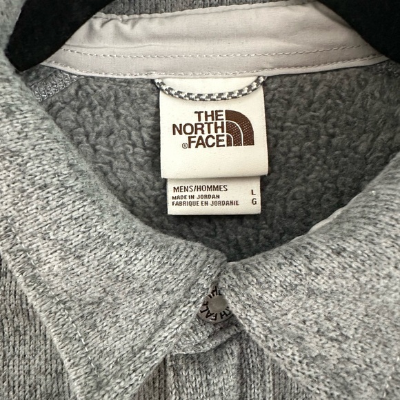 The North Face Men's Fleece Button Up Shirt Jacket Grey Size L - Picture 5 of 6